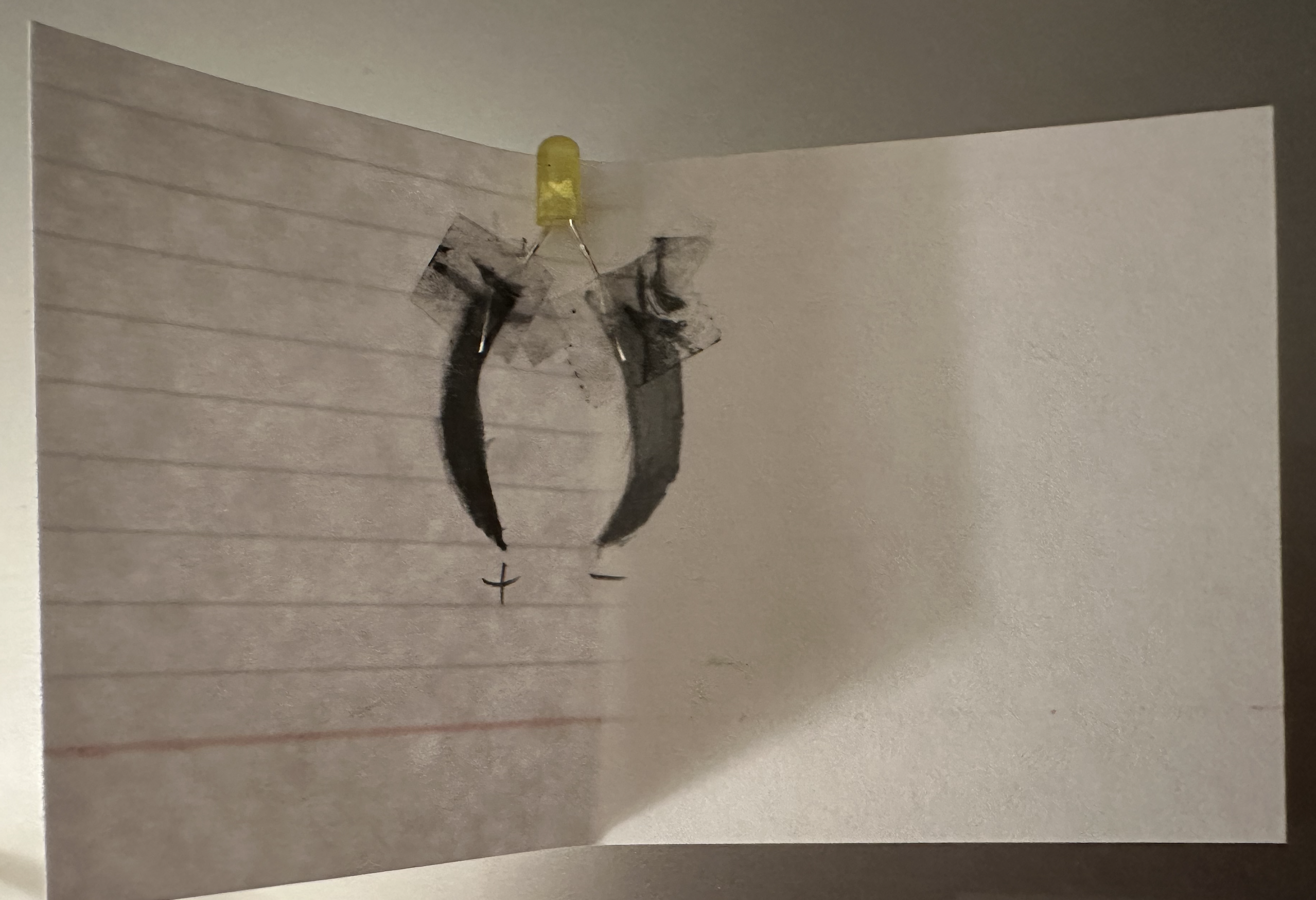 I taped the LED onto the connection point.