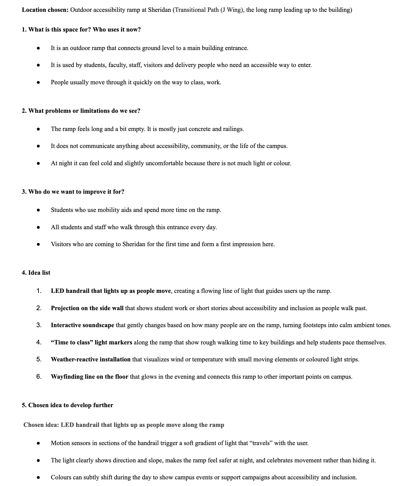 Step 1 brainstorming